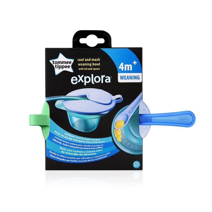 Тарелочка с отделением, крышкой и ложечкой. МИКС