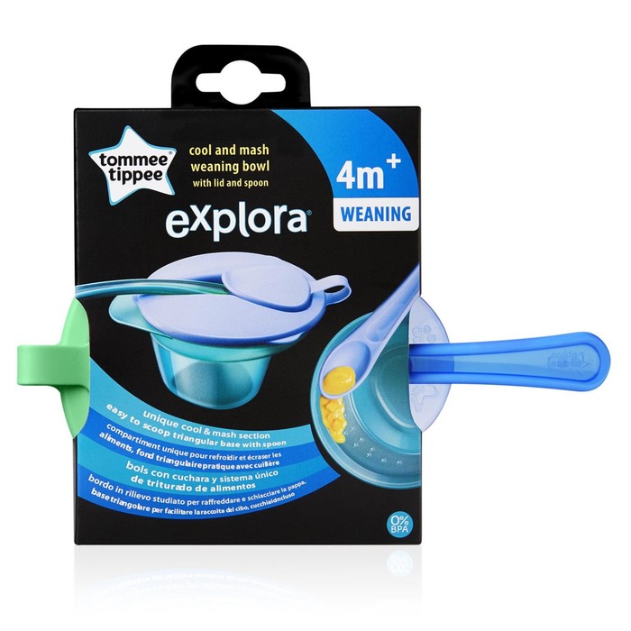 Тарелочка с отделением, крышкой и ложечкой. МИКС