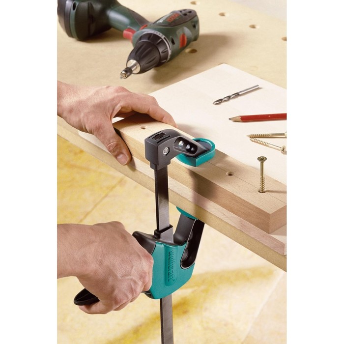 Струбцина Wolfcraft 3020000, диапазон зажима/распора 150/180-390 мм, до 90 кг