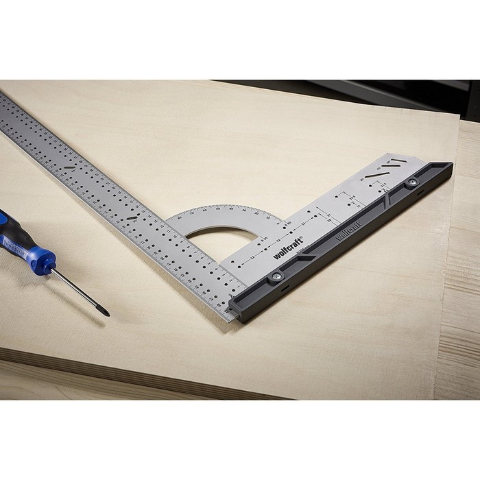 Угольник разметочный Wolfcraft 5205000, многофункциональный, 200х300 мм, 90°