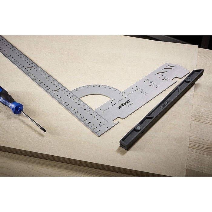 Угольник разметочный Wolfcraft 5205000, многофункциональный, 200х300 мм, 90°