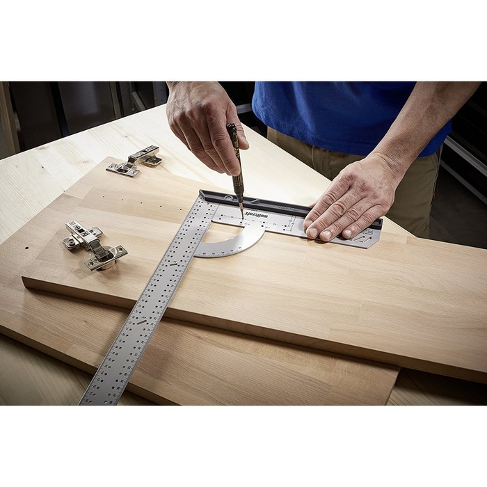 Угольник разметочный Wolfcraft 5206000, многофункциональный, 280х500 мм, 90 °