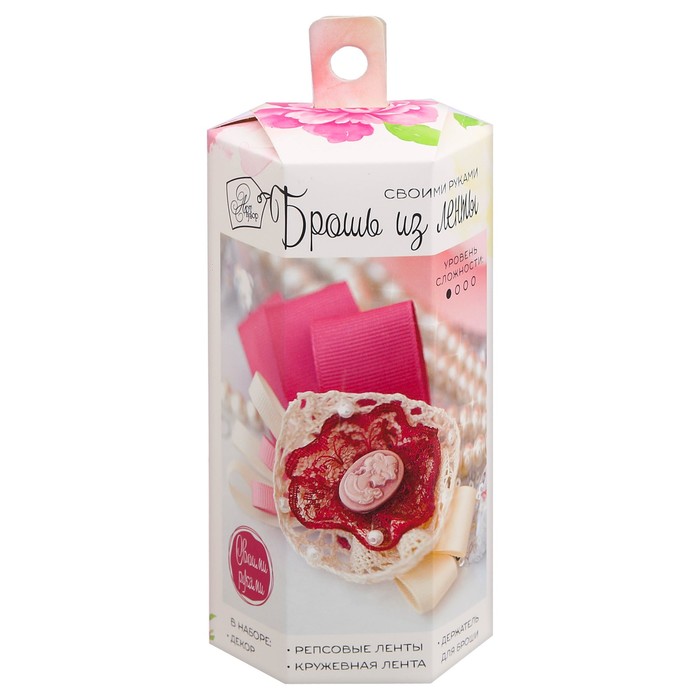 Набор по созданию брошек из репса "Цветущая камелия", 6*13*6 см