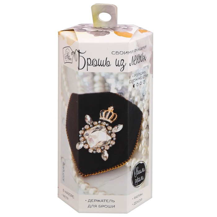 Набор по созданию брошек из репса "Королевский шик", 6*13*6 см