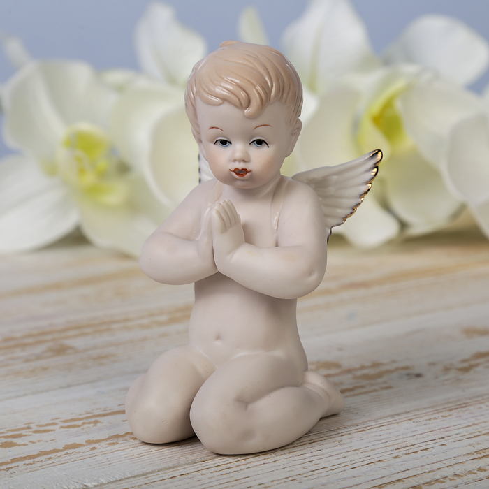 Сувенир керамика "Ангелочек-карапуз молитва" 12,5х6,5х7 см