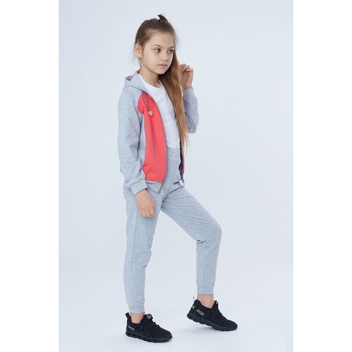 Спортивный костюм для девочки , рост 128 см, цвет розовый/серый