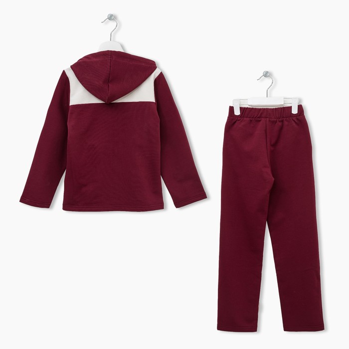 Спортивный костюм для девочки , рост 122 см, цвет бордовый/серый