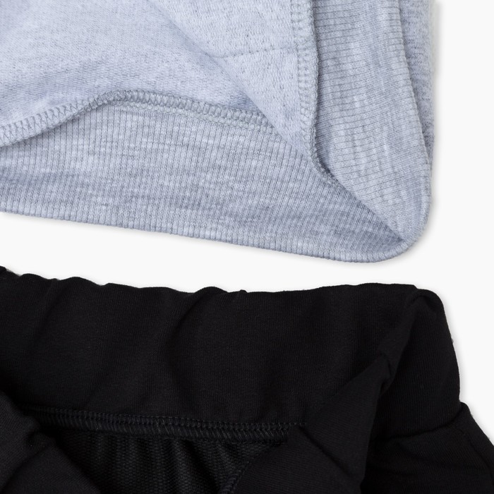 Спортивный костюм для мальчика, рост 128 см, цвет чёрный/серый