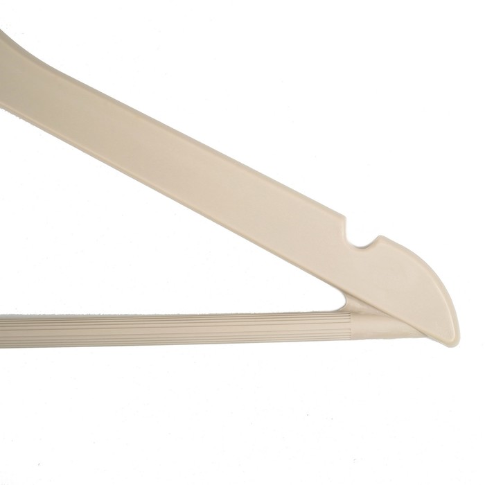 Вешалка-плечики с антискользящей перекладиной 43х23 см, цвет бежевый, цена за шт