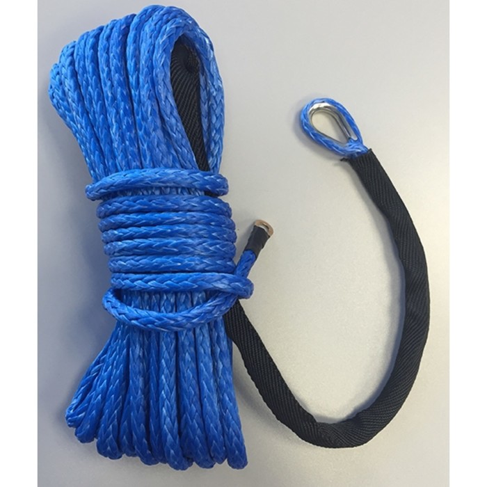 Синтетический трос лебедки для квадроцикла, J-MAX, 6мм x 15м, с коушем