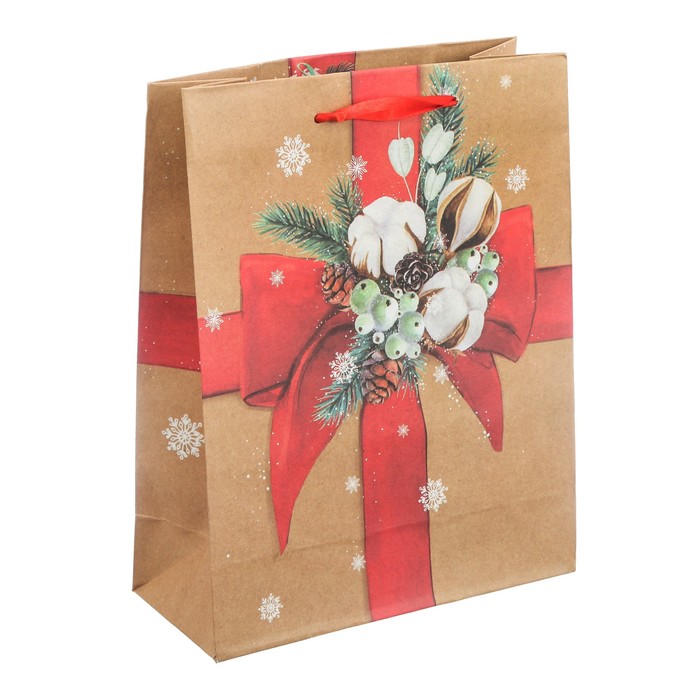 Пакет крафтовый вертикальный «Тебе», 23 × 27 × 8 см