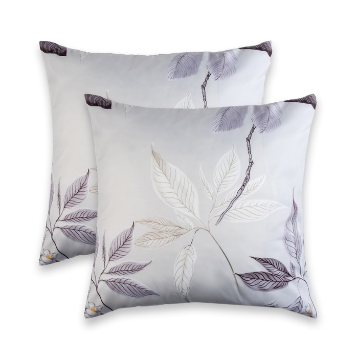 Комплект наволочек "Этель" Тень листьев 70*70 см- 2 шт.,новосатин, 90%хлопок,10% п/э
