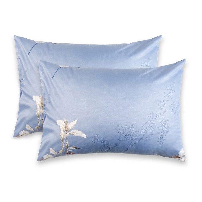 Комплект наволочек "Этель" Ароматный голубой 50*70 см- 2 шт.,новосатин, 90%хлопок,10% п/э
