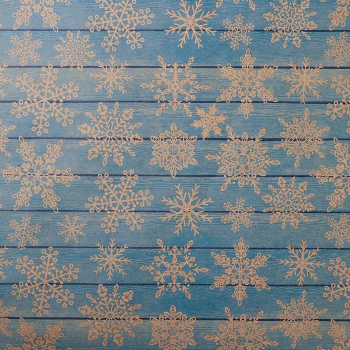 Бумага упаковочная крафтовая «Снежинки на дереве», 50 × 70 см