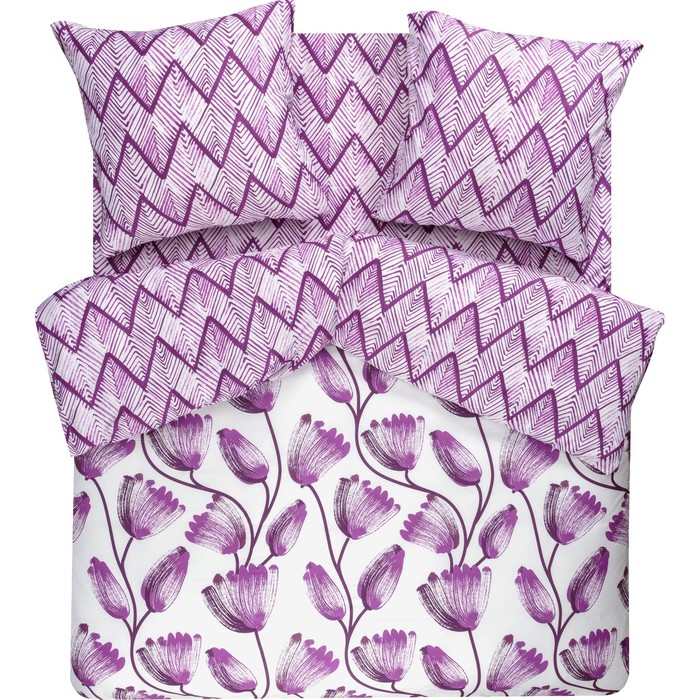 КПБ 2 сп "Асония", 240х260 см, 180х215 см, 70х70 см-2 шт., ранфорс 118 г/м2