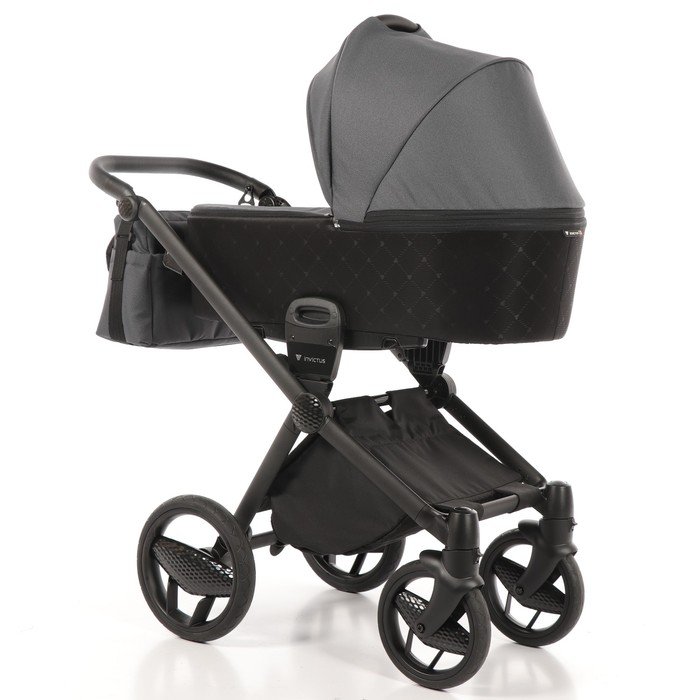 Коляска детская 3 в 1 INVICTUS V-PRINT-02 (чёрный/тёмно-серый)