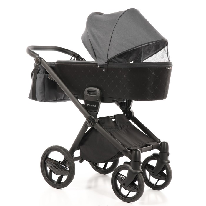 Коляска детская 3 в 1 INVICTUS V-PRINT-02 (чёрный/тёмно-серый)