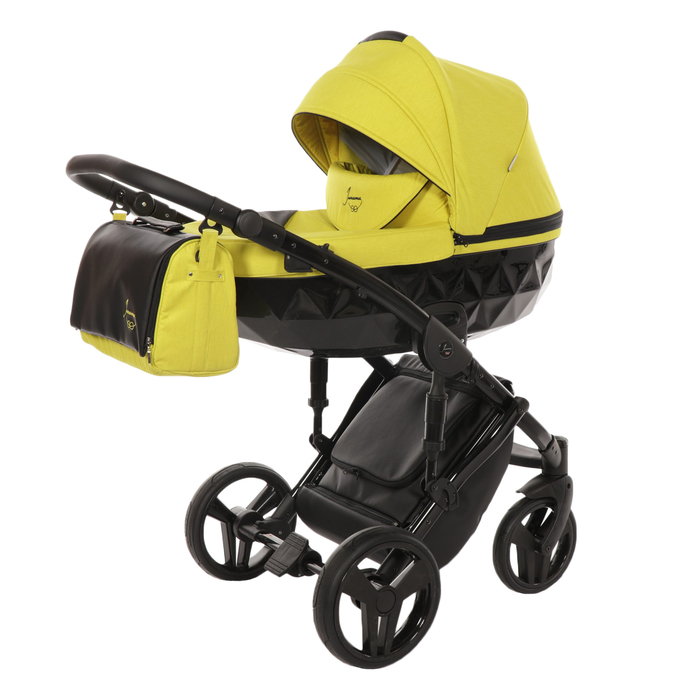 Коляска детская 3 в 1 JUNAMA DIAMOND JD-02 (жёлтый/чёрный короб)