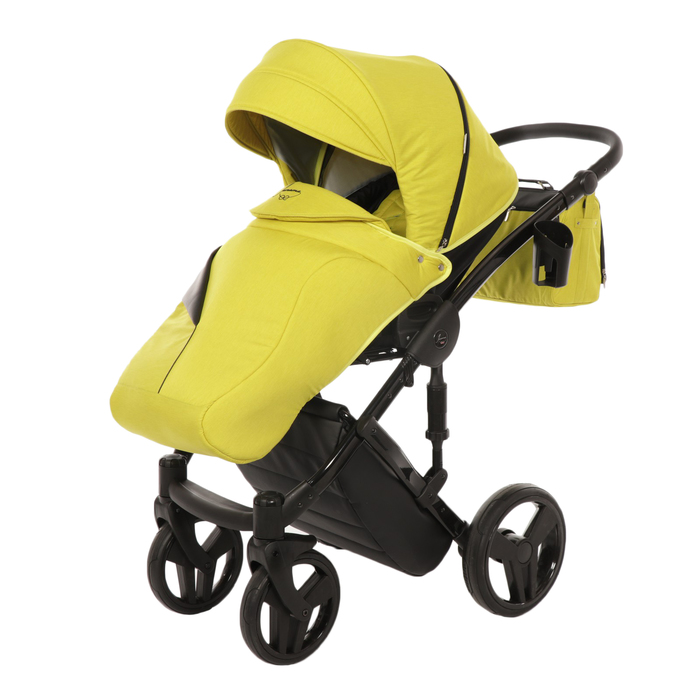 Коляска детская 3 в 1 JUNAMA DIAMOND JD-02 (жёлтый/чёрный короб)
