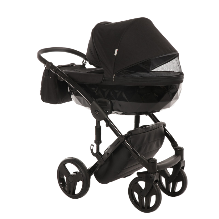 Коляска детская 3 в 1 JUNAMA DIAMOND JD-05 (чёрный/чёрный короб)