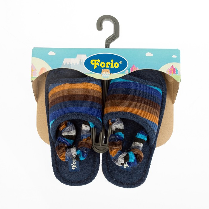 Тапочки детские Forio арт. 126-6575 А, цвет сине-чёрный, размер 30