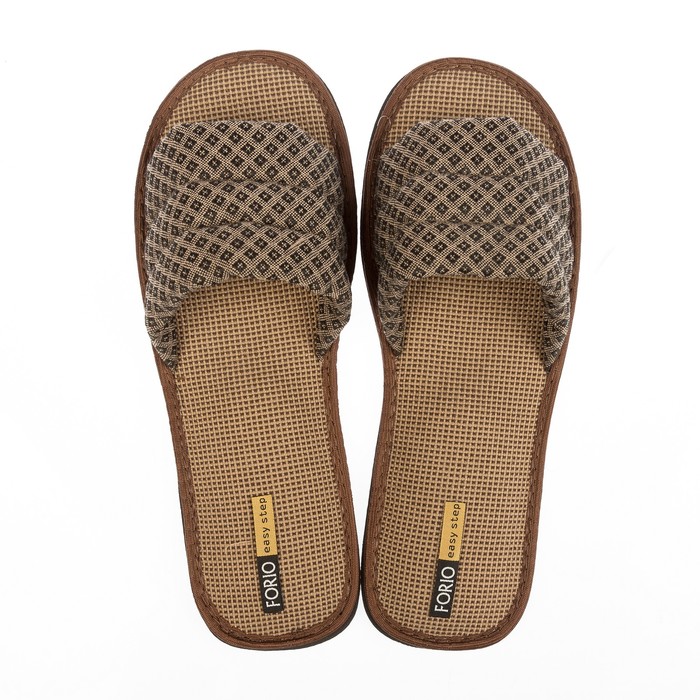 Тапочки мужские Forio арт. 124-6755 Ф, цвет тёмно-коричневый, размер 40/41