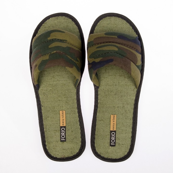 Тапочки мужские Forio арт.124-6757 Ф, цвет тёмно-зеленый, размер 44/45