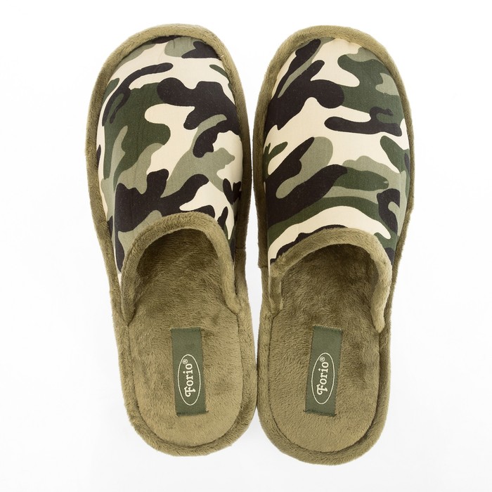 Тапочки мужские Forio арт. 134-7027 Н, цвет тёмно-зеленый, размер 42