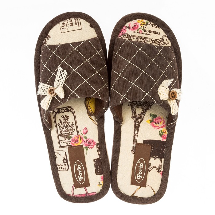 Тапочки женские Forio арт. 125-7193 Н, цвет коричневый, размер 39