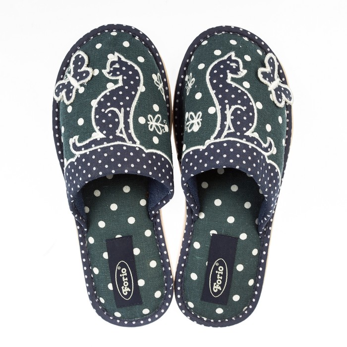 Обувь домашняя женская Forio арт. 135-5227 Н, цвет тёмно-синий/зелёный, размер 36