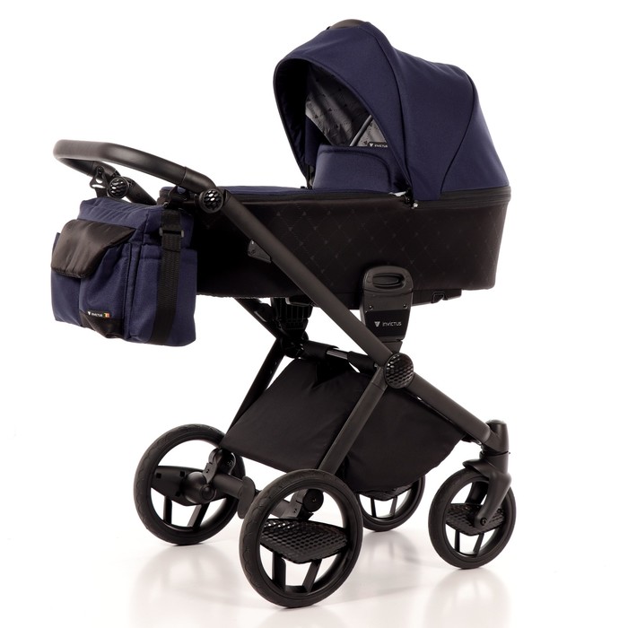 Коляска детская 3 в 1 INVICTUS V-PRINT-04 (чёрный/тёмно-синий)