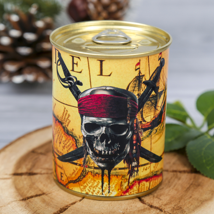 Копилка-банка металл "Пират" 9,5х7,7х7,7 см