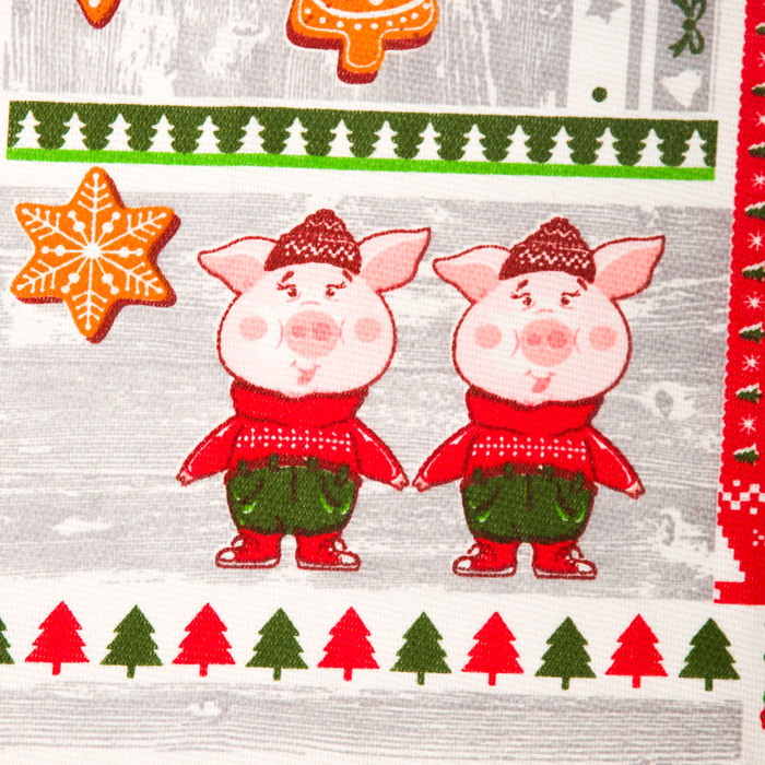 Полотенце рогожка набивная "Новогодний пэчворк" 45х60 см, 160 г/м2,хлопок 100%