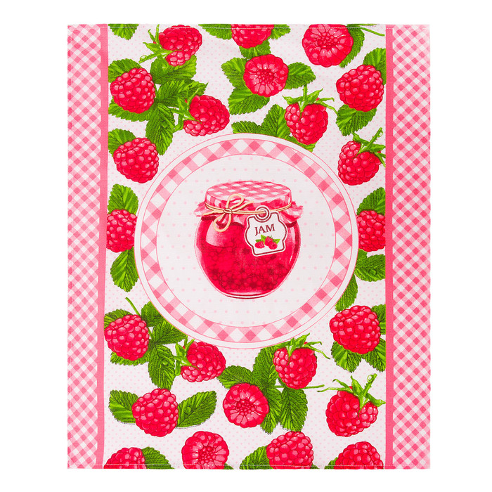 Полотенце рогожка набивная "Ягодный сет" МИКС 45*60 на хангере,160 г/м2,хлопок 100%