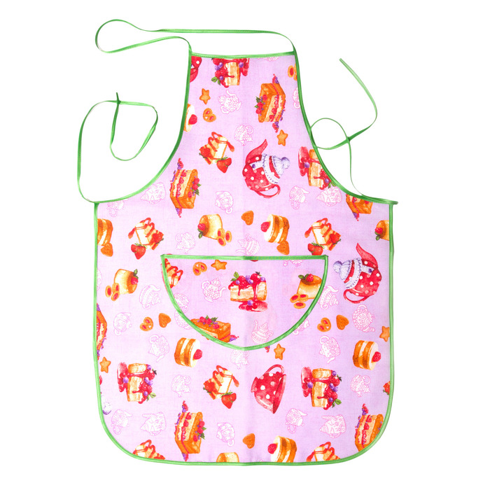 Фартук с карманом "Чайный восторг" 73х55 см, рогожка набивная 160 г/м2,хлопок 100%