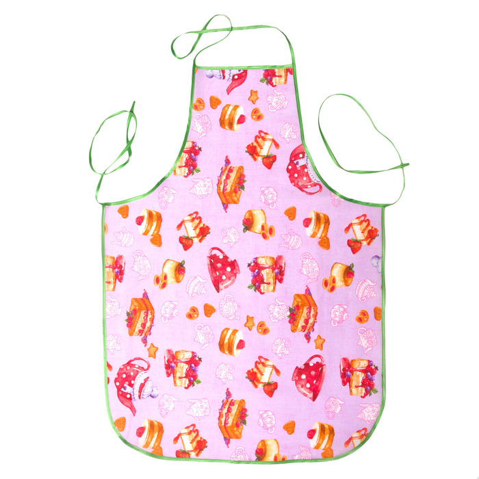 Фартук без кармана "Чайный восторг" 73х55см, рогожка набивная , 160 г/м2,хлопок 100%