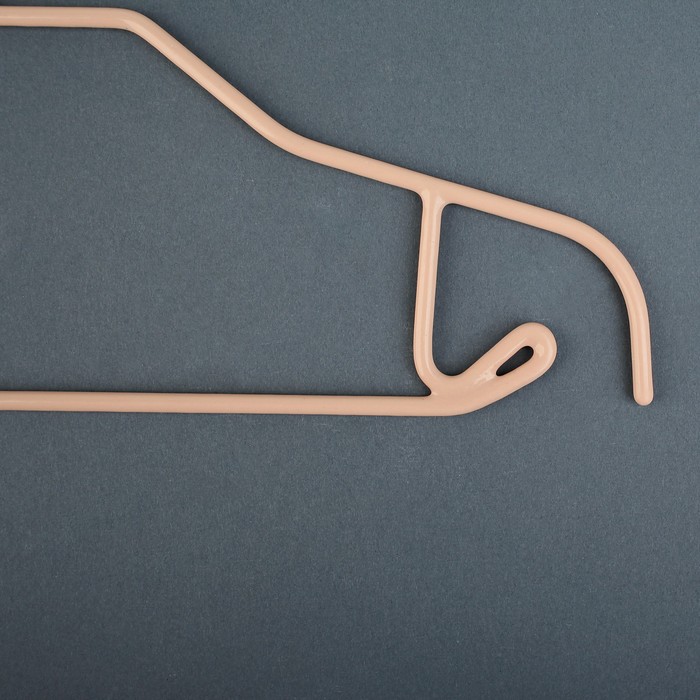 Вешалка антискользящая с ПВХ покрытием, 43,5х4,5х22 см, цвет европейский коричневый