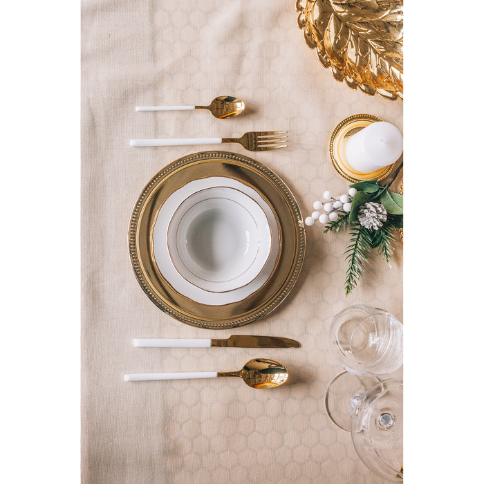 Набор столовых приборов «Версаль», 4 предмета, белые рукоятки