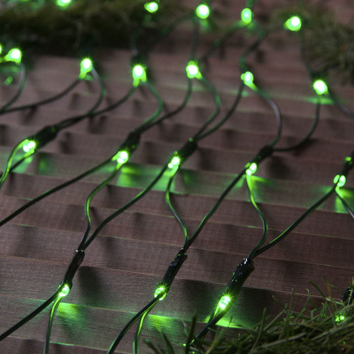 СЕТЬ, уличная УМС Ш:2м, В:1,5м, Н.Т. 3W LED-192-220V, ЗЕЛЕНЫЙ