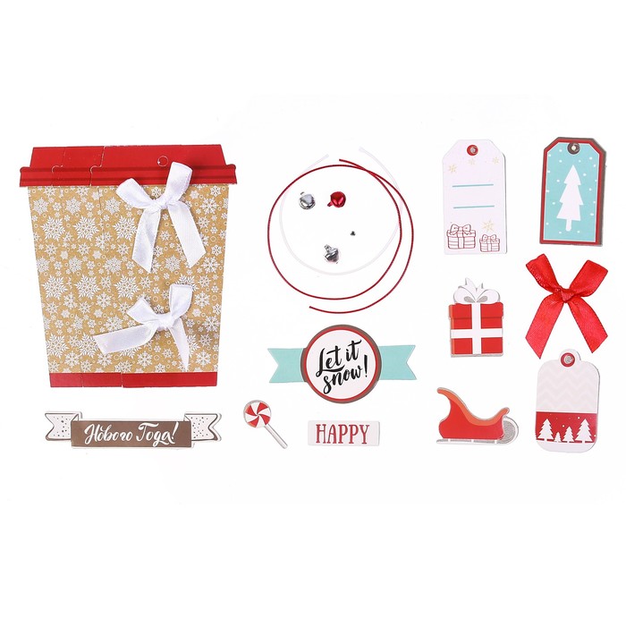Шильдик с декором на подарок Let it snow, 11 × 13 см 2366342, набор для создания