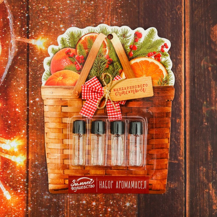 Набор аромамасел на подложке "Мандаринового счастья"