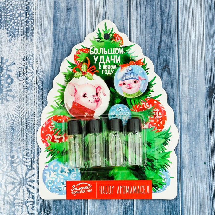 Набор аромамасел на подложке "Большой удачи в Новом Году"