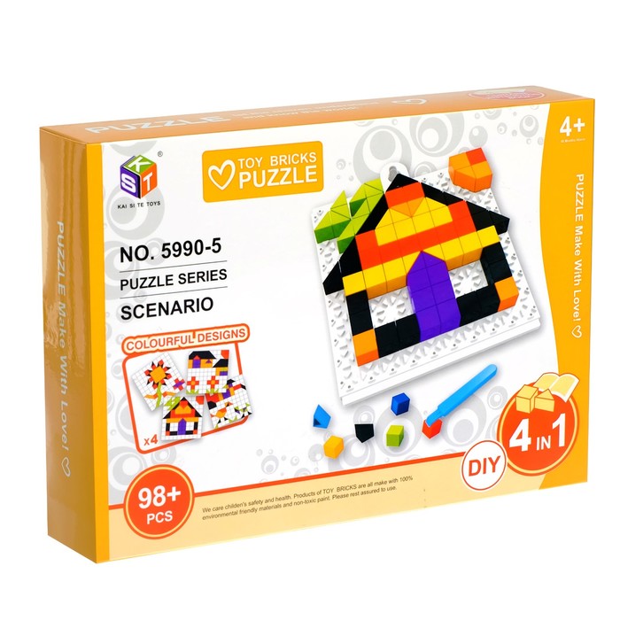 Мозаика детская "Домик", 98 деталей