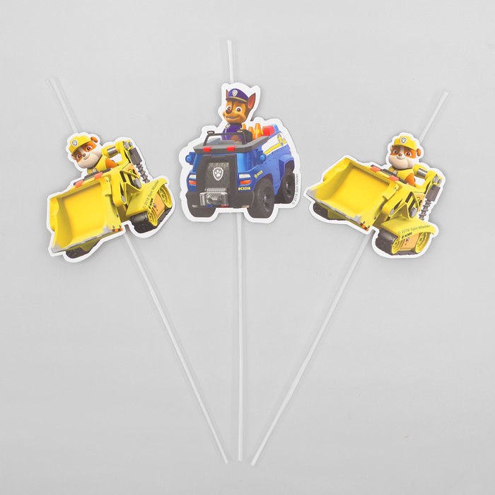 Трубочки "Щенячий патруль", набор 6 шт.