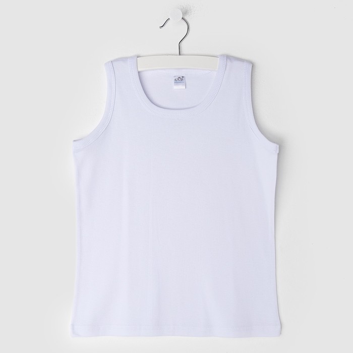 Майка для девочек, белый, 116-122 см (34)