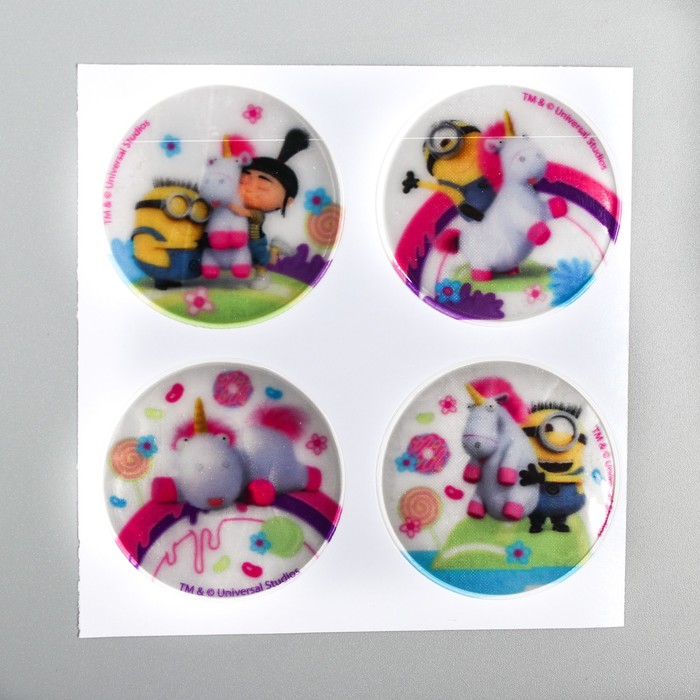 Набор наклеек светоотражающих 4 шт. "Единорог" Гадкий Я