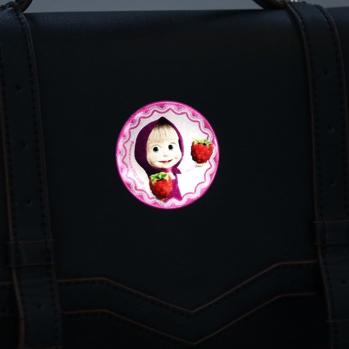 Наклейка светоотражающая Маша и Медведь, "Маша" 5 см.