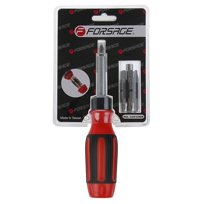 Отвертка с битами Forsage, реверсивная, 15 предметов: SL5,6,7; PH0,1,2,3; T15,20,25; H3,4,5 383922