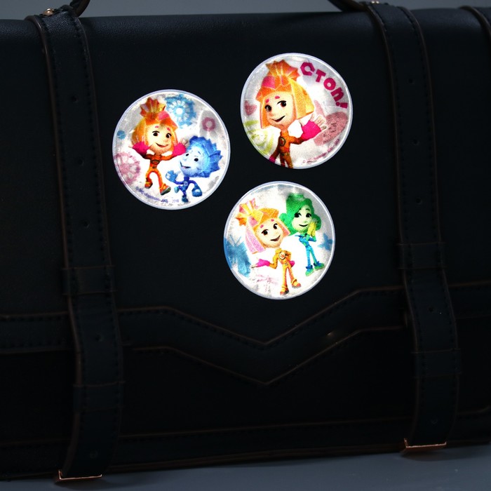 Набор наклеек светоотражающих 4 шт. ФИКСИКИ "Фиксики СТОП"