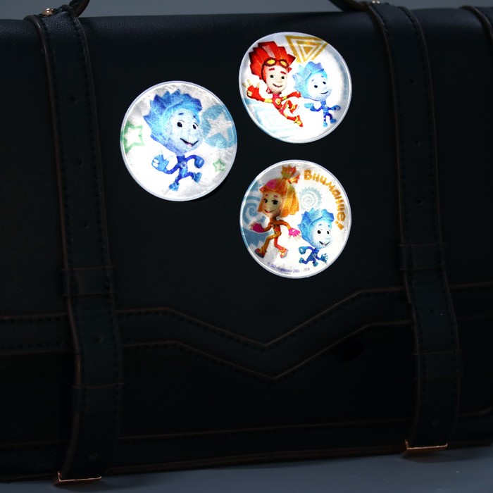 Набор наклеек светоотражающих 4 шт. ФИКСИКИ "Фиксики Внимание"